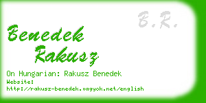 benedek rakusz business card